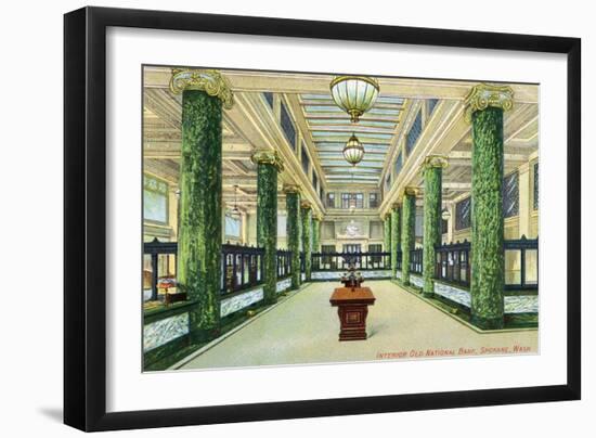 Spokane, Washington, Interior View of the Old National Bank-Lantern Press-Framed Art Print