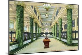 Spokane, Washington, Interior View of the Old National Bank-Lantern Press-Mounted Art Print