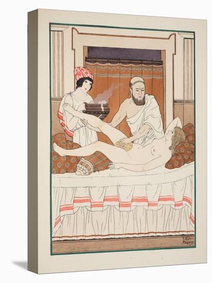 Sponge Bath, Illustration from 'The Works of Hippocrates', 1934 (Colour Litho)-Joseph Kuhn-Regnier-Stretched Canvas