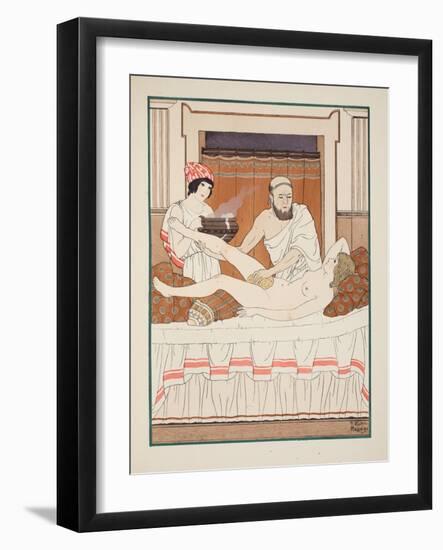 Sponge Bath, Illustration from 'The Works of Hippocrates', 1934 (Colour Litho)-Joseph Kuhn-Regnier-Framed Giclee Print