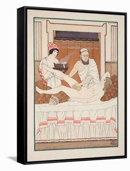 Sponge Bath, Illustration from 'The Works of Hippocrates', 1934 (Colour Litho)-Joseph Kuhn-Regnier-Framed Stretched Canvas