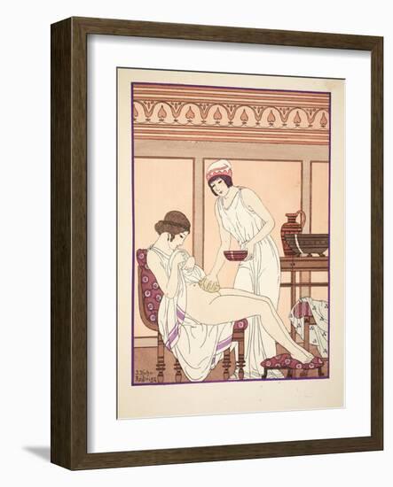 Sponge Bath, Illustration from 'The Works of Hippocrates', 1934 (Colour Litho)-Joseph Kuhn-Regnier-Framed Giclee Print