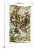 Sponge Diver Loses Leg to a Shark-Paul Dufresne-Framed Art Print