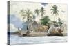 Sponge Fisherman, Bahamas-Winslow Homer-Stretched Canvas