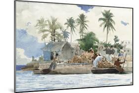 Sponge Fisherman, Bahamas-Winslow Homer-Mounted Premium Giclee Print