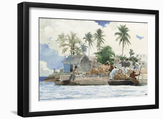 Sponge Fisherman, Bahamas-Winslow Homer-Framed Giclee Print