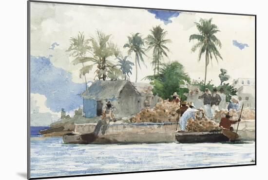 Sponge Fisherman, Bahamas-Winslow Homer-Mounted Giclee Print