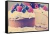 Sponge Layer Cake with Fresh Whipped Cream, Raspberry Jelly and Raspberries, Strawberries and Blueb-Milleflore Images-Framed Stretched Canvas
