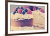 Sponge Layer Cake with Fresh Whipped Cream, Raspberry Jelly and Raspberries, Strawberries and Blueb-Milleflore Images-Framed Photographic Print