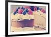 Sponge Layer Cake with Fresh Whipped Cream, Raspberry Jelly and Raspberries, Strawberries and Blueb-Milleflore Images-Framed Photographic Print