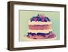 Sponge Layer Cake with Fresh Whipped Cream, Raspberry Jelly and Raspberries, Strawberries and Blueb-Milleflore Images-Framed Photographic Print