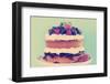 Sponge Layer Cake with Fresh Whipped Cream, Raspberry Jelly and Raspberries, Strawberries and Blueb-Milleflore Images-Framed Photographic Print