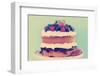 Sponge Layer Cake with Fresh Whipped Cream, Raspberry Jelly and Raspberries, Strawberries and Blueb-Milleflore Images-Framed Photographic Print