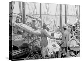 Sponging Fleet in Harbor, Nassau, W.I.-null-Stretched Canvas