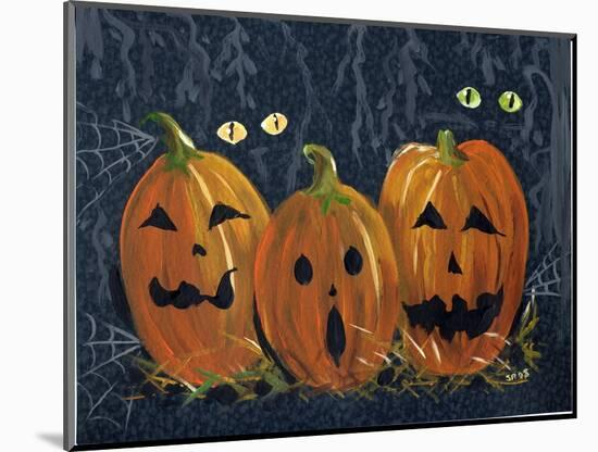 Spooky Eyes Halloween Pumpkins-sylvia pimental-Mounted Art Print