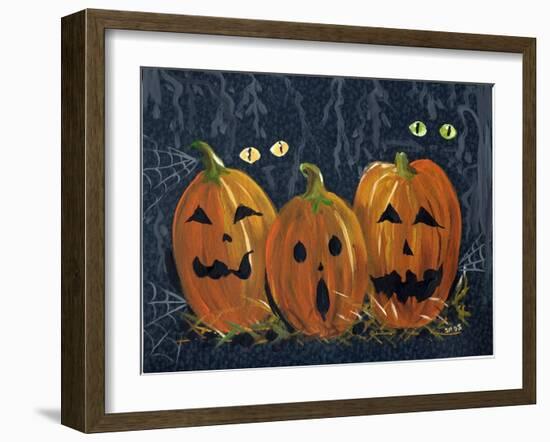 Spooky Eyes Halloween Pumpkins-sylvia pimental-Framed Art Print