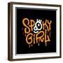 Spooky Girl - Halloween Lettering in Urban Graffuti Style. Textured Street Waal Art for Holiday Pri-Svetlana Shamshurina-Framed Photographic Print