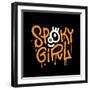 Spooky Girl - Halloween Lettering in Urban Graffuti Style. Textured Street Waal Art for Holiday Pri-Svetlana Shamshurina-Framed Photographic Print