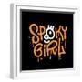 Spooky Girl - Halloween Lettering in Urban Graffuti Style. Textured Street Waal Art for Holiday Pri-Svetlana Shamshurina-Framed Photographic Print