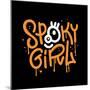 Spooky Girl - Halloween Lettering in Urban Graffuti Style. Textured Street Waal Art for Holiday Pri-Svetlana Shamshurina-Mounted Photographic Print