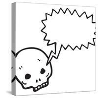 Spooky Graffiti Style Halloween Skull Cartoon-lineartestpilot-Stretched Canvas