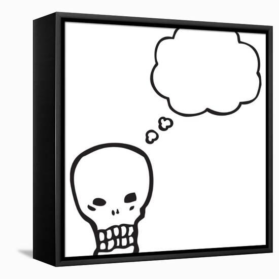 Spooky Graffiti Style Halloween Skull Cartoon-lineartestpilot-Framed Stretched Canvas