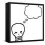Spooky Graffiti Style Halloween Skull Cartoon-lineartestpilot-Framed Stretched Canvas
