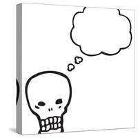 Spooky Graffiti Style Halloween Skull Cartoon-lineartestpilot-Stretched Canvas