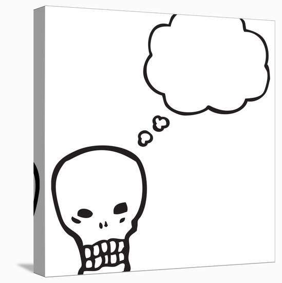 Spooky Graffiti Style Halloween Skull Cartoon-lineartestpilot-Stretched Canvas