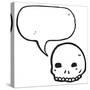 Spooky Graffiti Style Halloween Skull Cartoon-lineartestpilot-Stretched Canvas