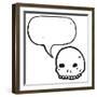 Spooky Graffiti Style Halloween Skull Cartoon-lineartestpilot-Framed Photographic Print