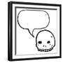 Spooky Graffiti Style Halloween Skull Cartoon-lineartestpilot-Framed Photographic Print