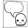 Spooky Graffiti Style Halloween Skull Cartoon-lineartestpilot-Mounted Photographic Print