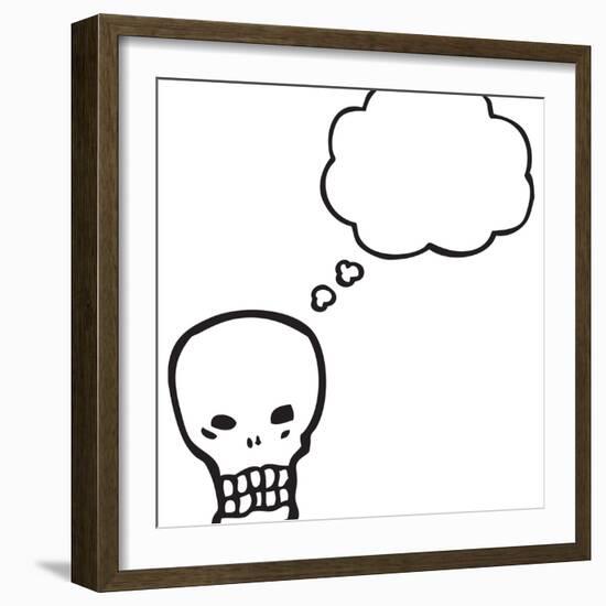 Spooky Graffiti Style Halloween Skull Cartoon-lineartestpilot-Framed Photographic Print