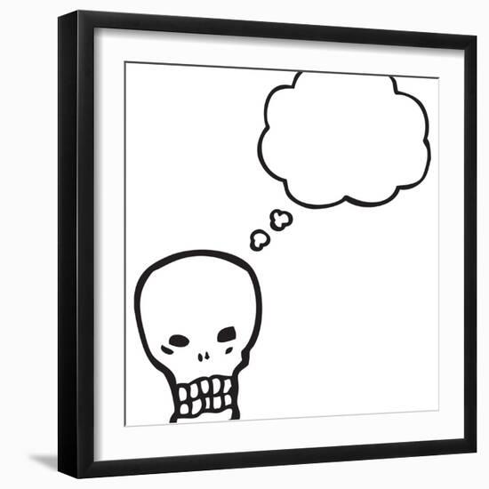 Spooky Graffiti Style Halloween Skull Cartoon-lineartestpilot-Framed Photographic Print