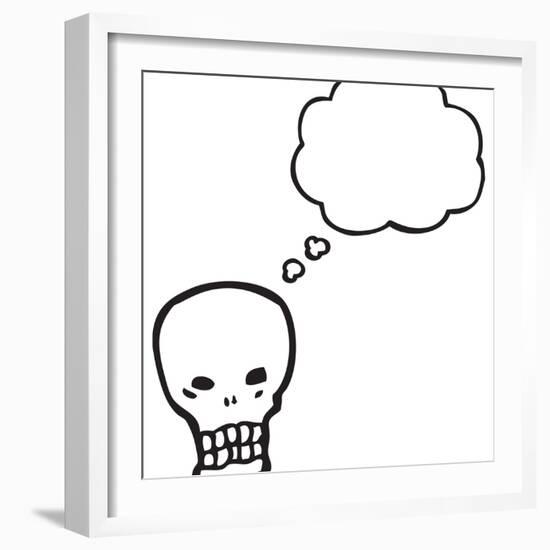 Spooky Graffiti Style Halloween Skull Cartoon-lineartestpilot-Framed Photographic Print