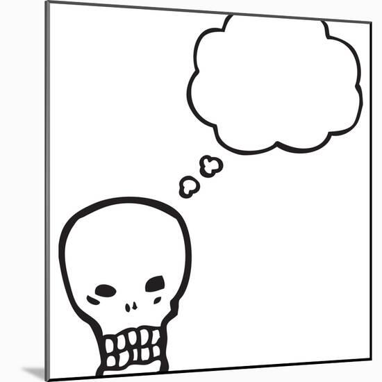 Spooky Graffiti Style Halloween Skull Cartoon-lineartestpilot-Mounted Photographic Print