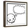 Spooky Graffiti Style Halloween Skull Cartoon-lineartestpilot-Framed Photographic Print