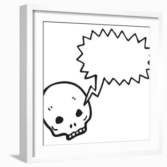 Spooky Graffiti Style Halloween Skull Cartoon-lineartestpilot-Framed Photographic Print