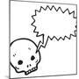 Spooky Graffiti Style Halloween Skull Cartoon-lineartestpilot-Mounted Photographic Print