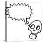 Spooky Graffiti Style Skull Cartoon-lineartestpilot-Stretched Canvas