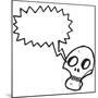 Spooky Graffiti Style Skull Cartoon-lineartestpilot-Mounted Photographic Print