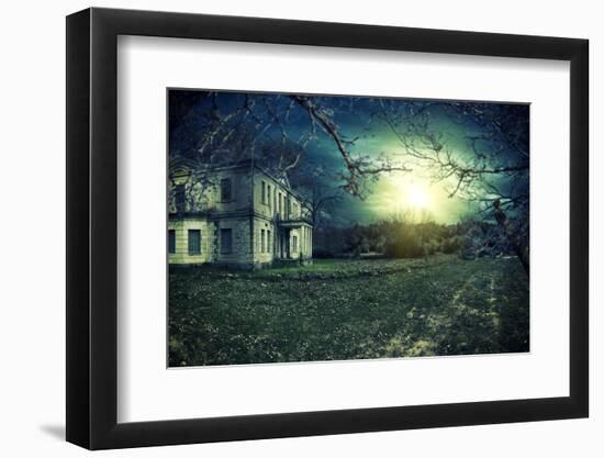 Spooky Haunted House at Dusk-Netfalls-Framed Photographic Print