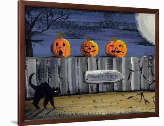 Spooky Path Jack O Lantern Pumpkins-sylvia pimental-Framed Art Print