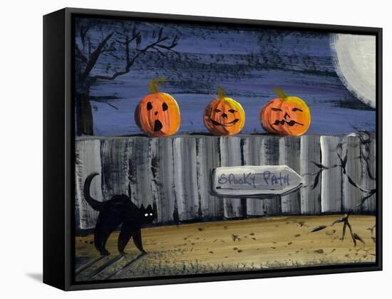 Spooky Path Jack O Lantern Pumpkins-sylvia pimental-Framed Stretched Canvas