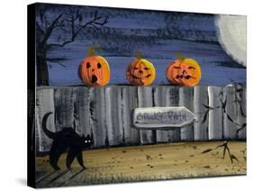 Spooky Path Jack O Lantern Pumpkins-sylvia pimental-Stretched Canvas