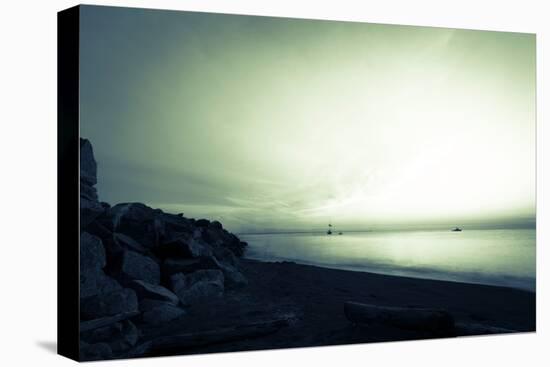Spooky Sunset at Wreck Beach-Sharon Wish-Stretched Canvas