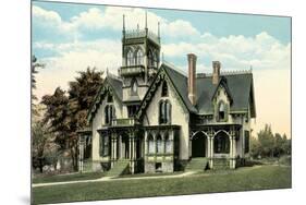 Spooky Victorian House-null-Mounted Art Print