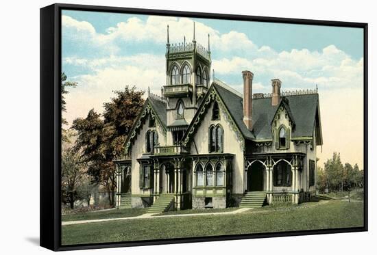 Spooky Victorian House-null-Framed Stretched Canvas