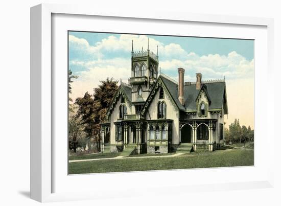 Spooky Victorian House-null-Framed Art Print